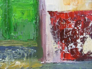 This painting has lots of texture - a result of using a palette knife.