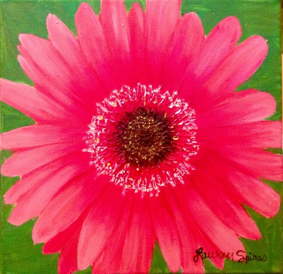 Daisy; 8x8 oil on canvas