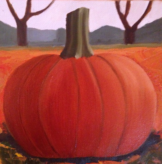 lauren spires fine art_pumpkin painting in progress