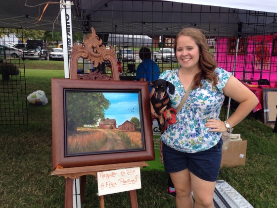 The lucky winner of the Artists on Main FREE painting giveaway!