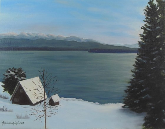Cabin with a view; 11x14 oil on canvas