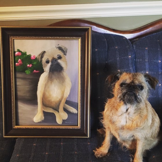 Mattie with her portrait!