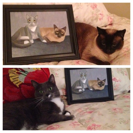 Annabelle and Graycee posing with their portrait