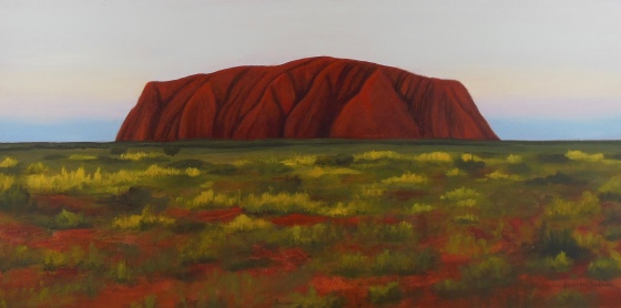 Sunset over Uluru; 12x24 oil on canvas