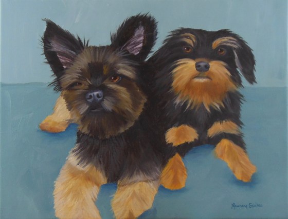 Charley and Annabelle; 11x14 oil on canvas