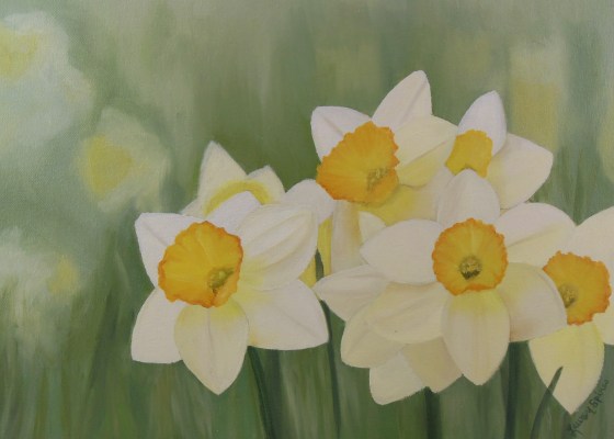 lauren spires fine art_custom painting from photo_daffodil painting_flower art