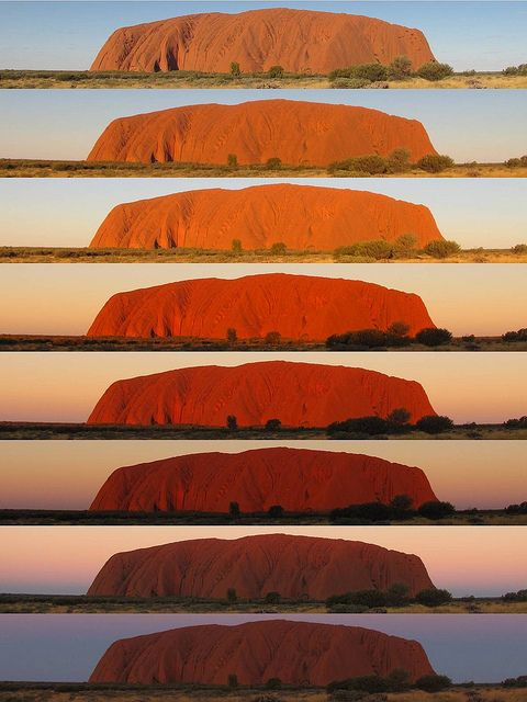 The changing colors of Uluru
